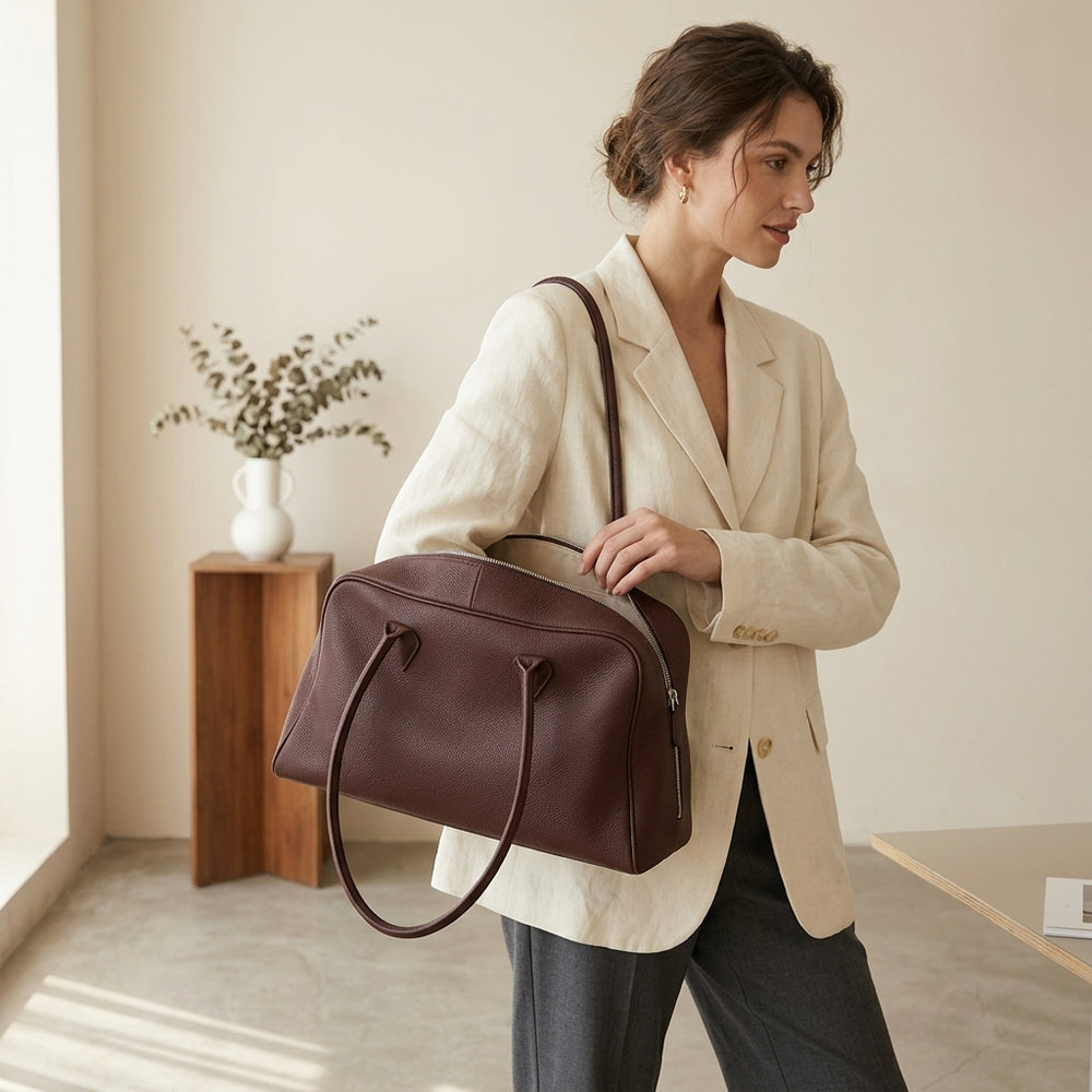 Signature Soft Suede Barrel Bag