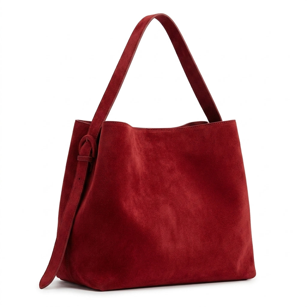 The Grand Suede Winter Bag na cor Encore red em fundo branco