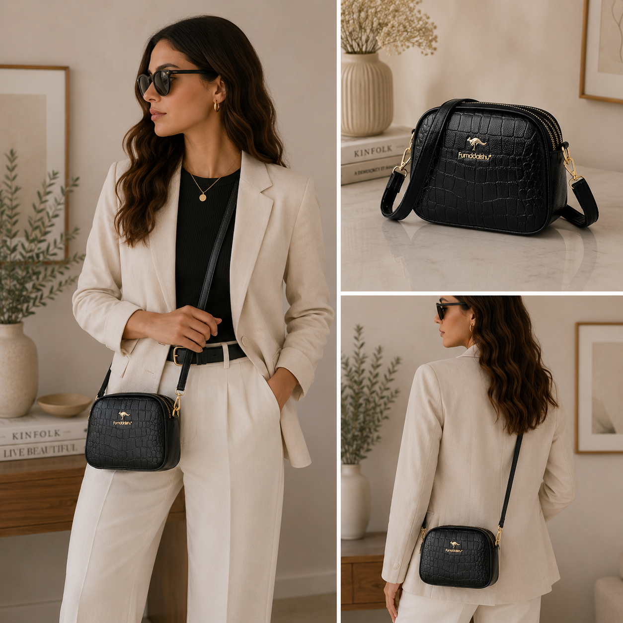 Crocodile Leather Crossbody Bag