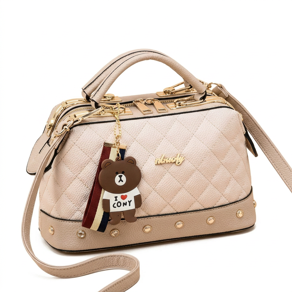 Ivy Lychee Pattern Bucket Bag em fundo branco