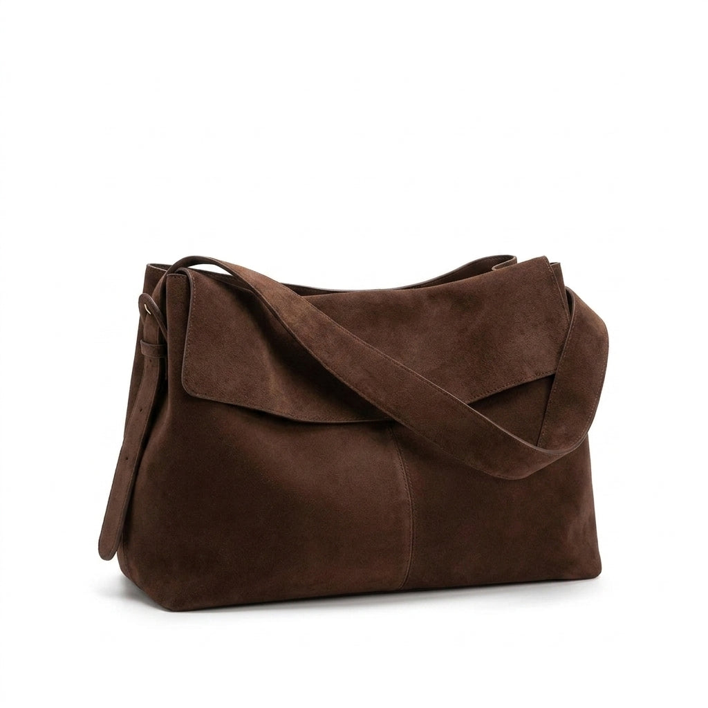 The Grand Suede Winter Bag em fundo branco