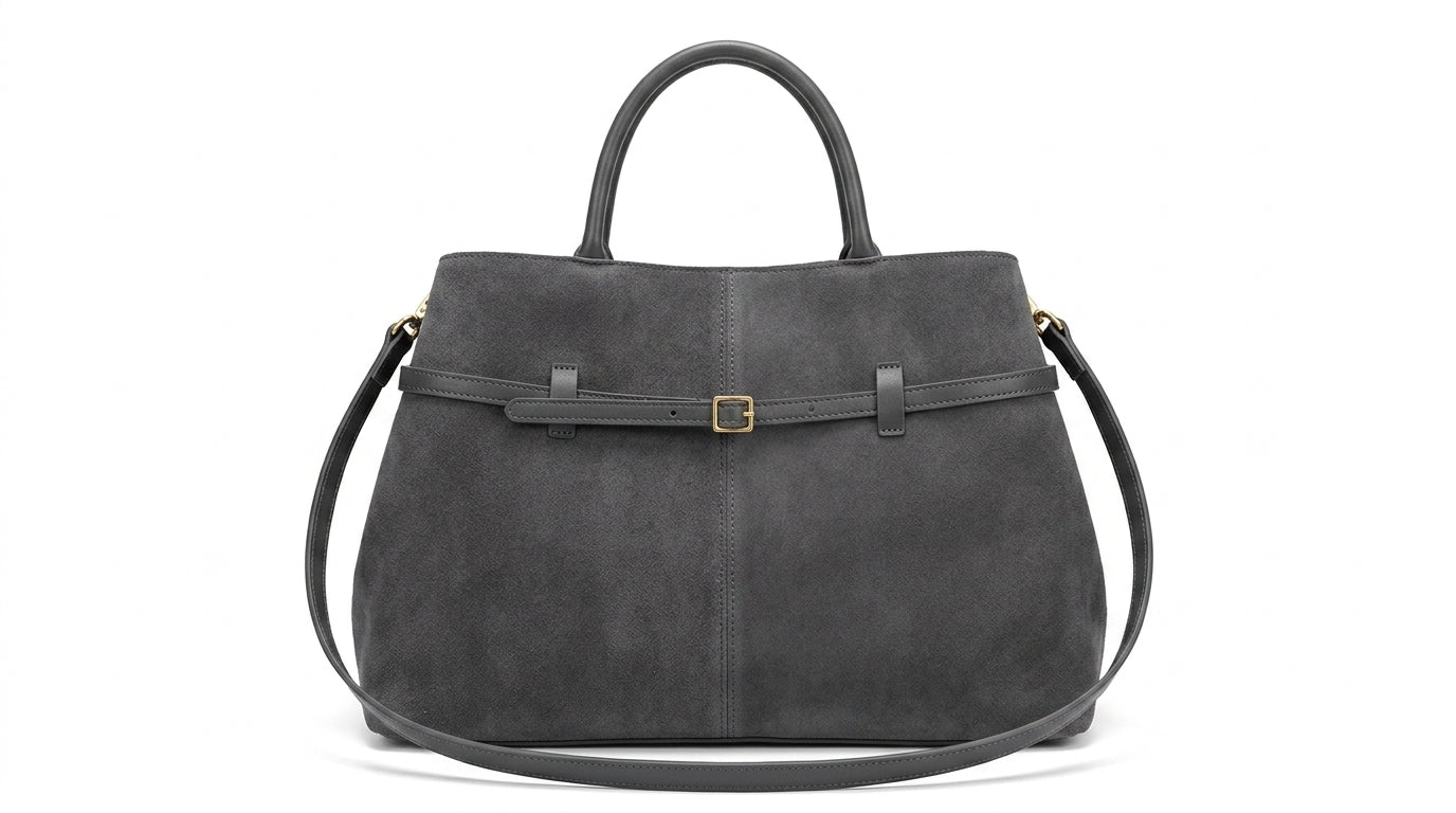 The Suede Urban Commuter Bag na cor Gray em fundo branco