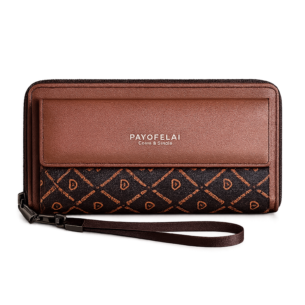 Executive Classic Double-Layer Long Wristlet Wallet