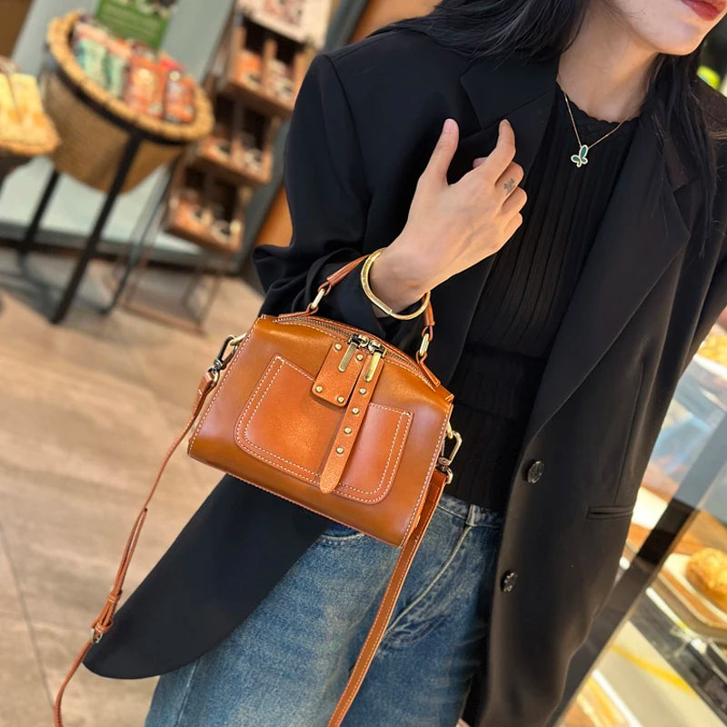 Retro Leather Crossbody Bag