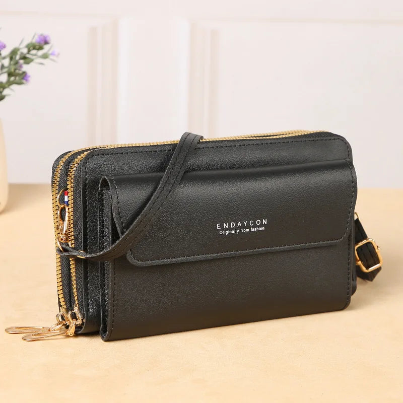Double Zipper Crossbody Phone Bag
