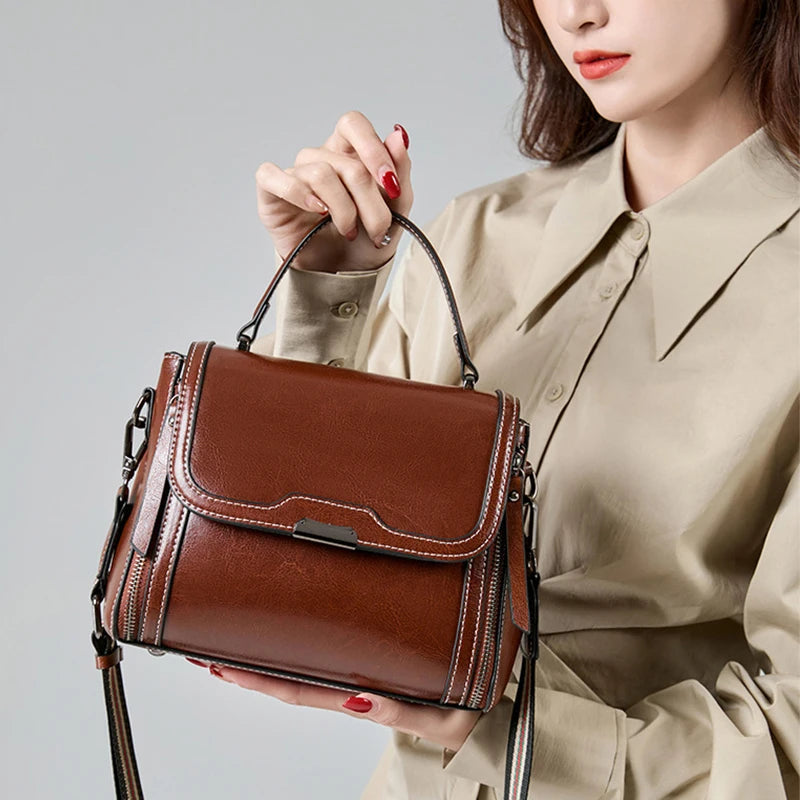 Luna Vintage Genuine Leather Tote Bag