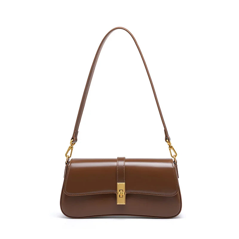 Audrey Genuine Leather Baguette Bag