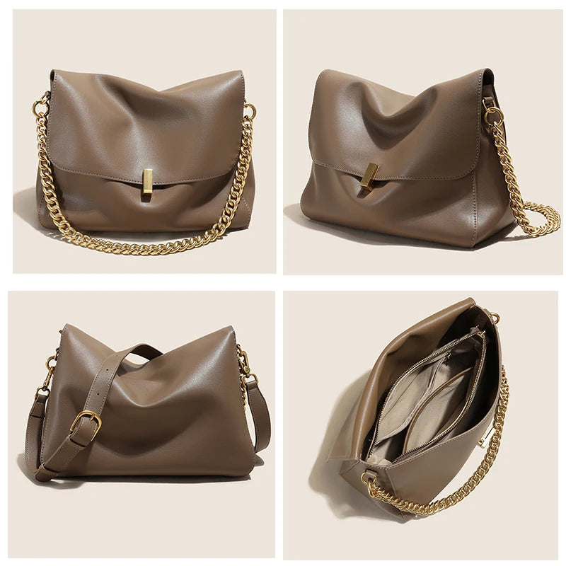 Leather Chain Tote Bag