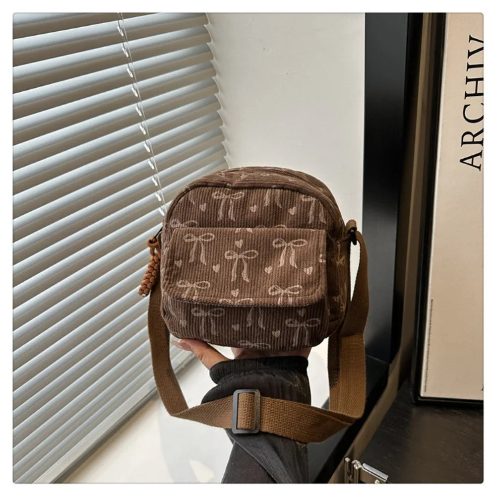 Corduroy Crossbody Shoulder Bag