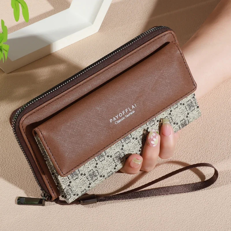 Executive Classic Double-Layer Long Wristlet Wallet