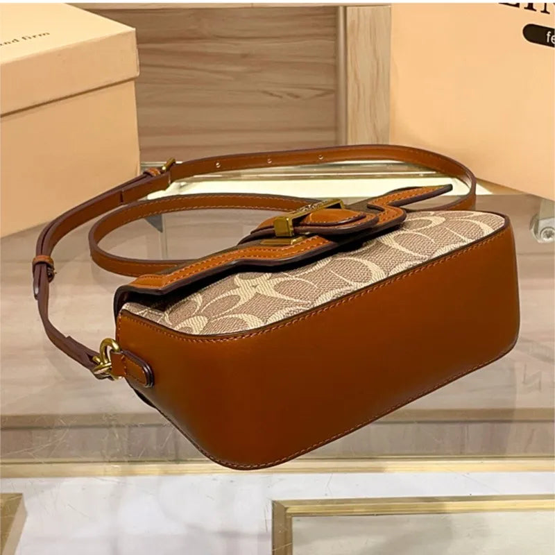 Contrasting Color Shoulder Bag