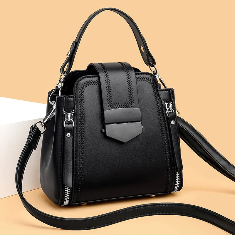 Stella Large Capacity Leather Crossbody Bag