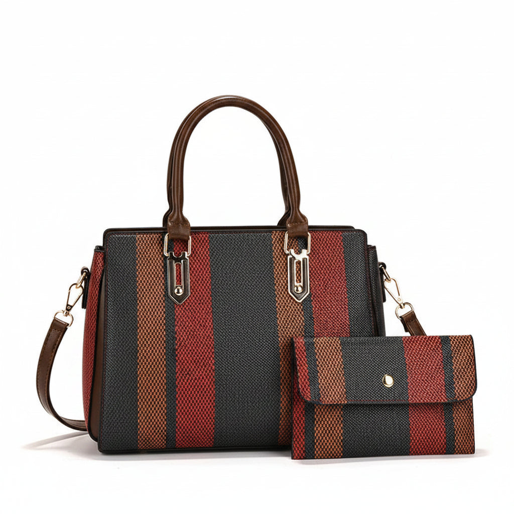 Premium Retro Striped Large Capacity Crossbody Combination Bag