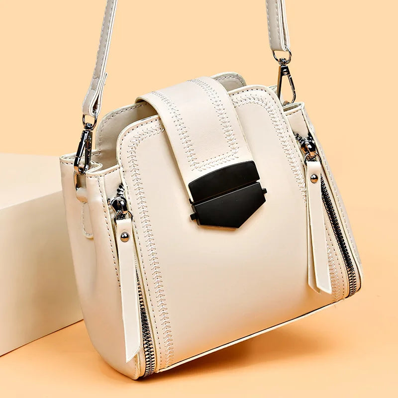 Stella Large Capacity Leather Crossbody Bag