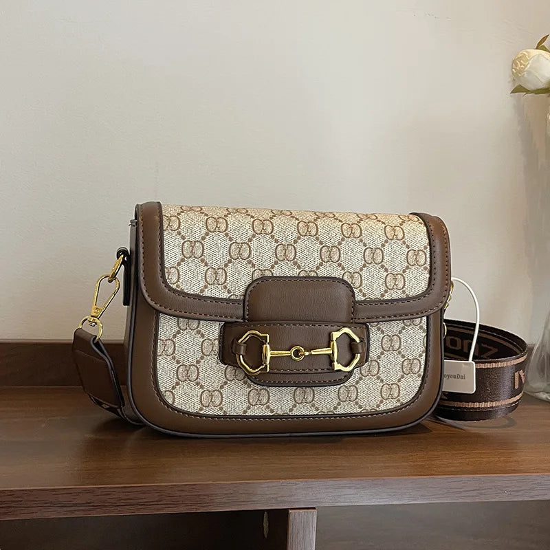 Retro Floral Crossbody Saddle Bag