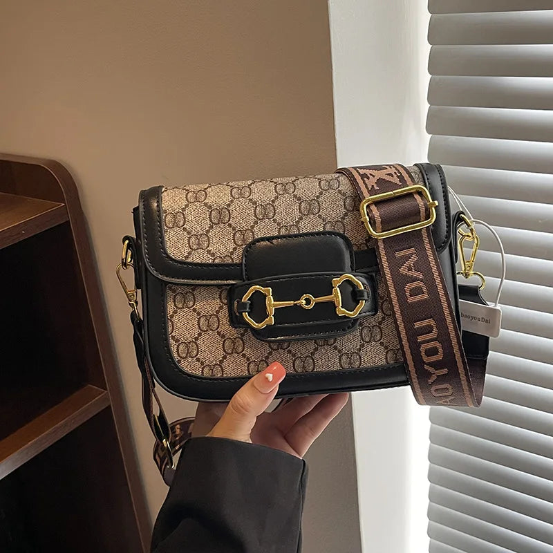 Retro Floral Crossbody Saddle Bag
