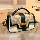 Contrasting Color Shoulder Bag