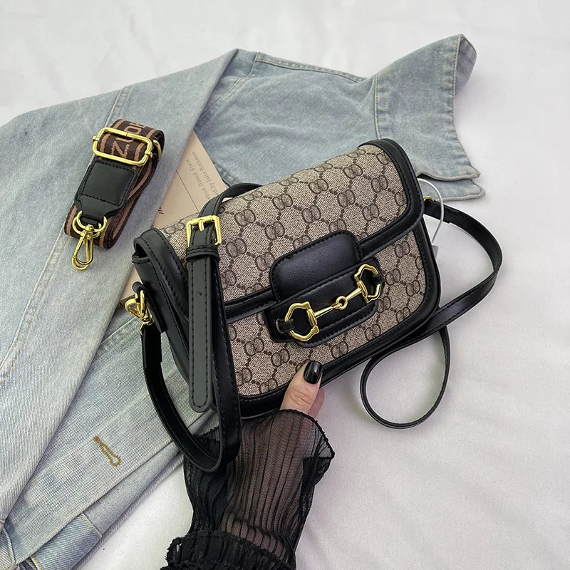 Retro Floral Crossbody Saddle Bag