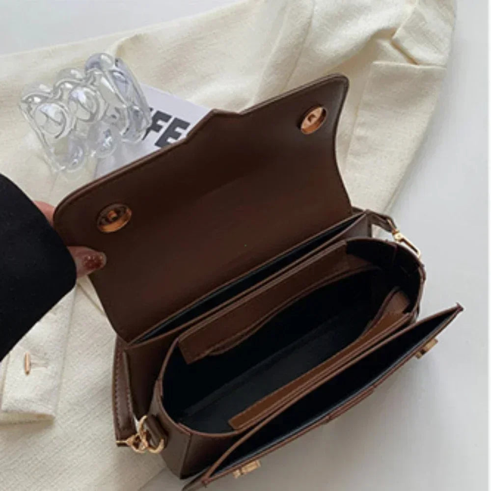 Vintage PU Leather Crossbody Bag