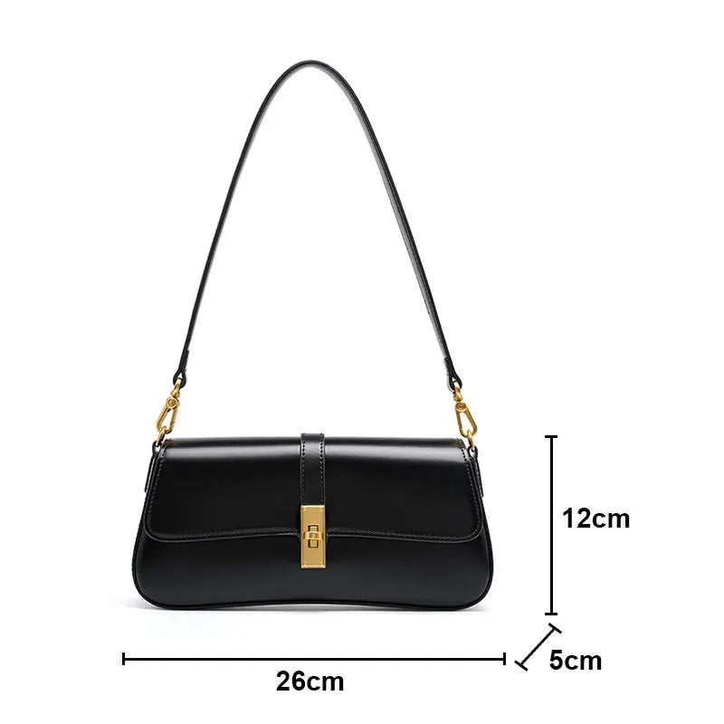 Audrey Genuine Leather Baguette Bag