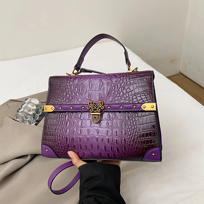 Purple Square Crossbody Bag