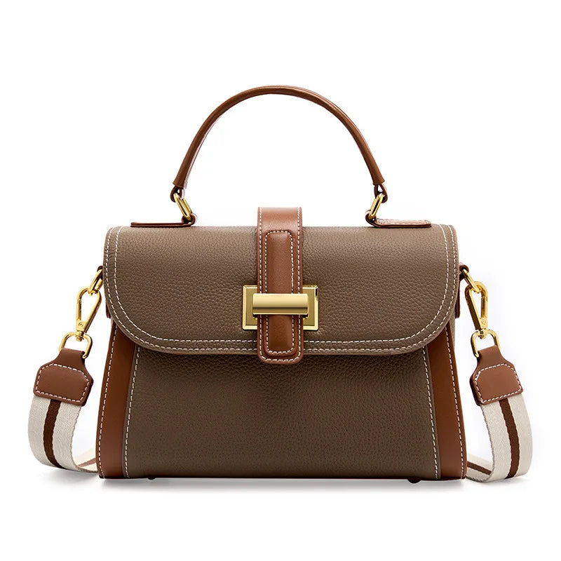 Genuine Leather Square Crossbody Bag