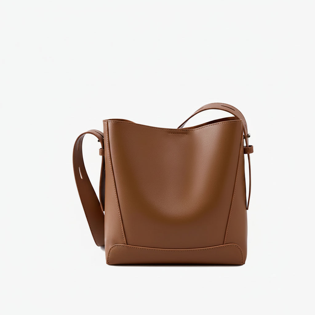 Mia Genuine Leather Bucket Bag