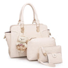 Premium 4-Piece Fashion Tote & Top Handle Crossbody Bag Set