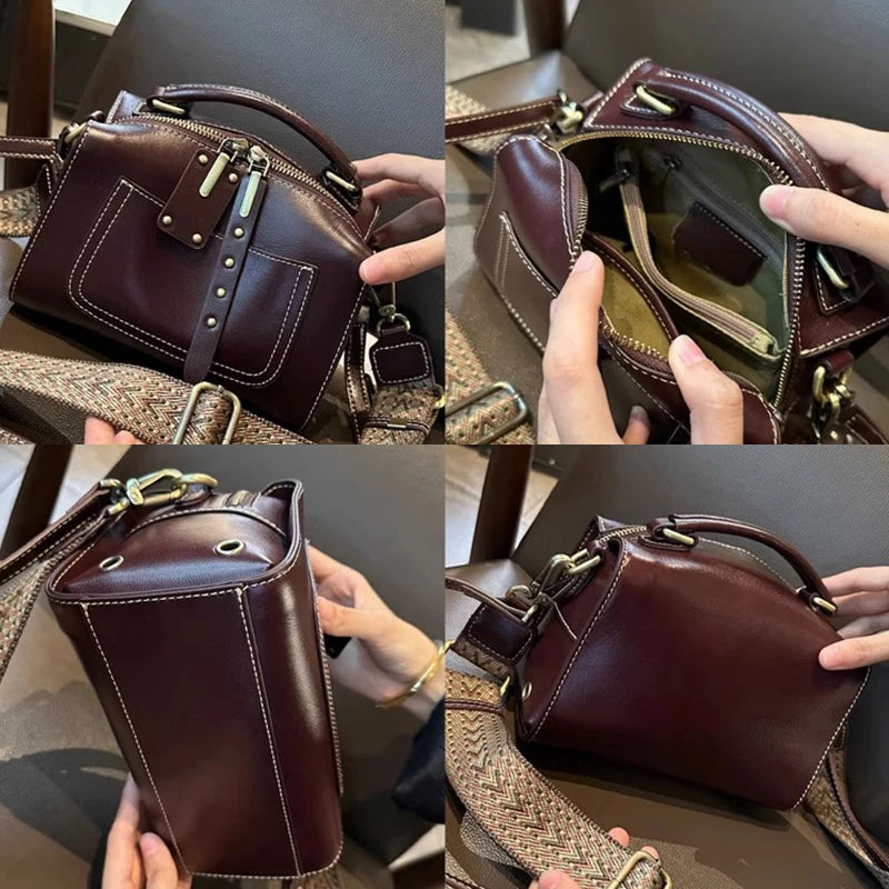 Retro Leather Crossbody Bag