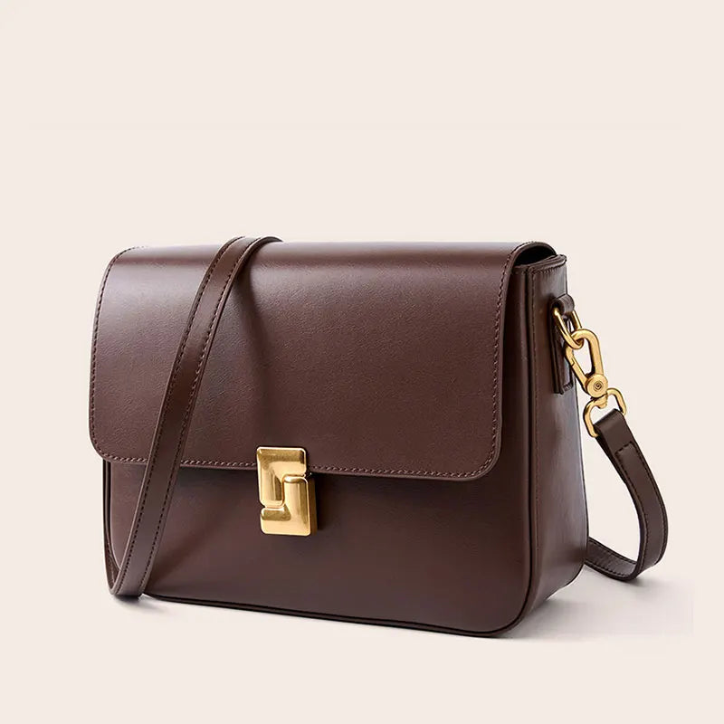 Ruby Genuine Leather Square Crossbody Bag