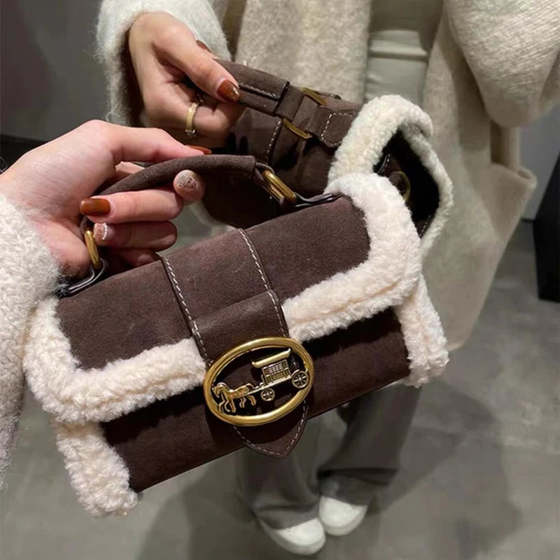 Plush Square Crossbody Bag Luxury
