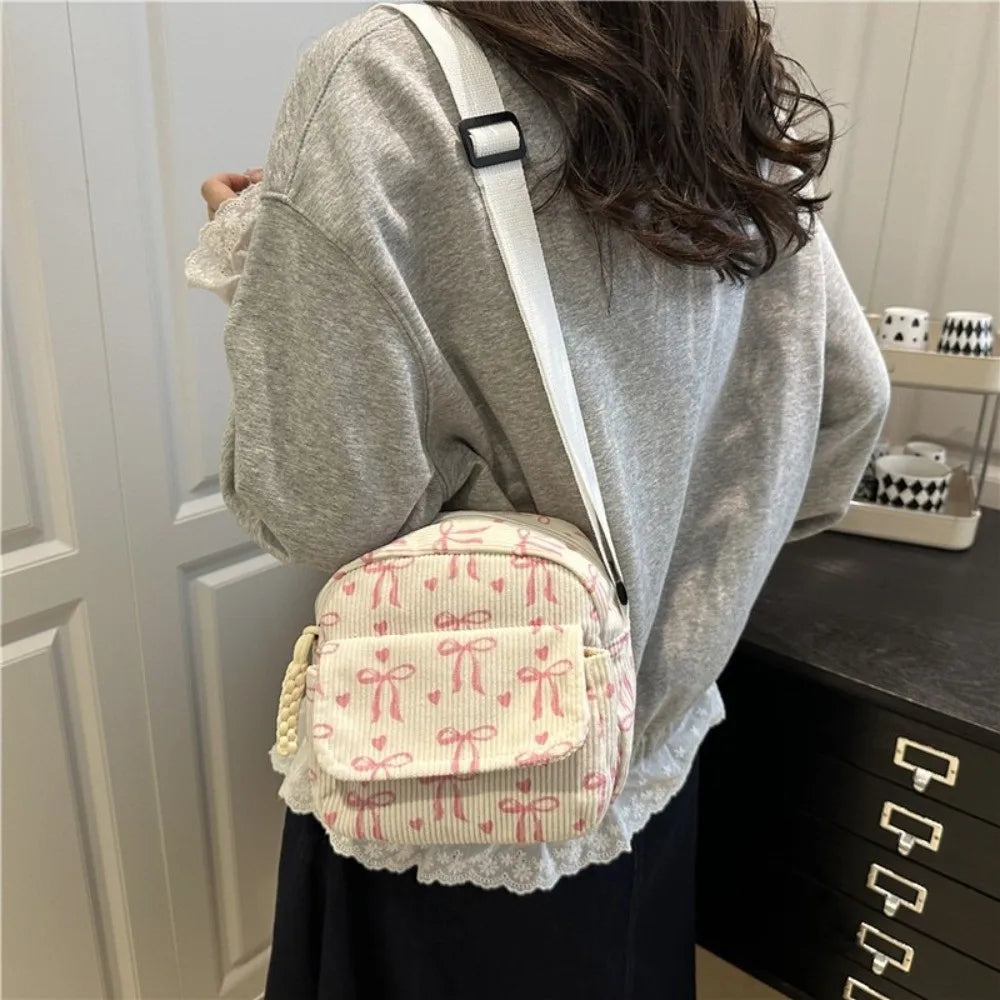 Corduroy Crossbody Shoulder Bag