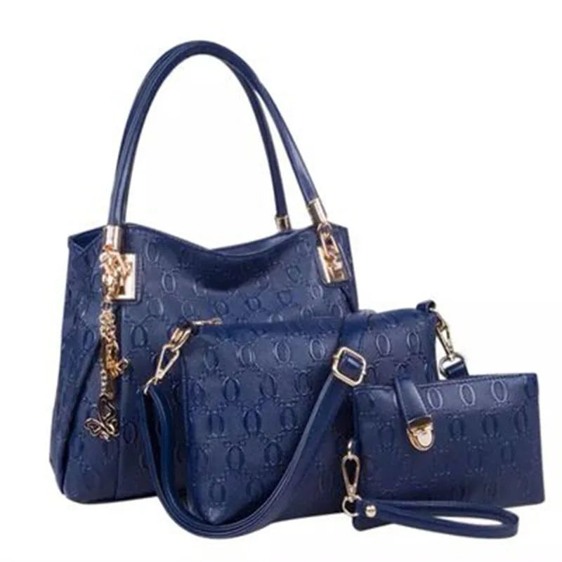 Elegant Vintage Leather 3-Piece Large Capacity Crossbody & Shoulder Bag Set
