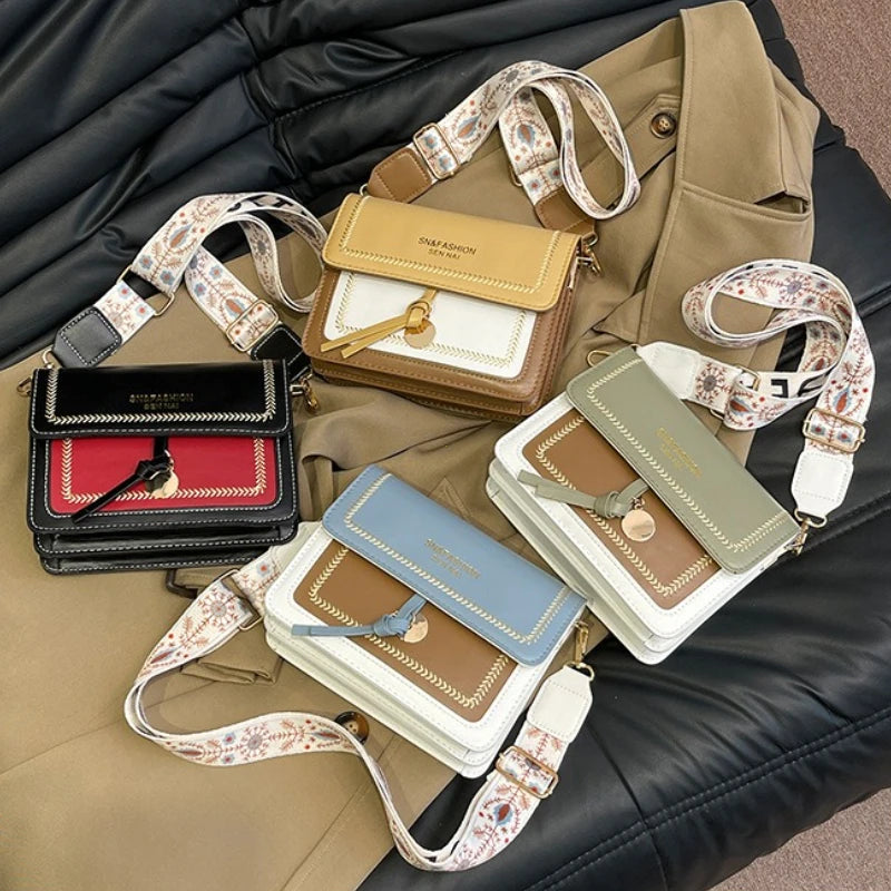Contrasting Color Crossbody Bag