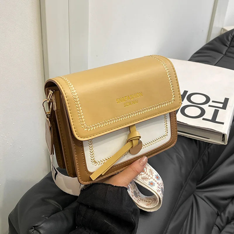 Contrasting Color Crossbody Bag