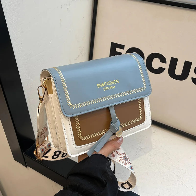 Contrasting Color Crossbody Bag