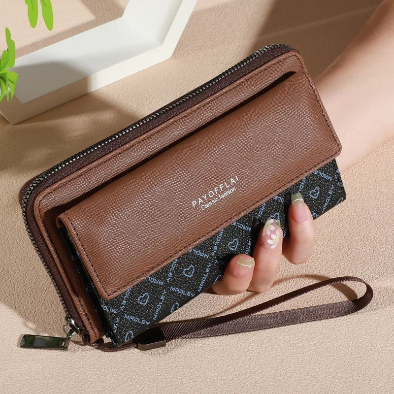 Executive Classic Double-Layer Long Wristlet Wallet