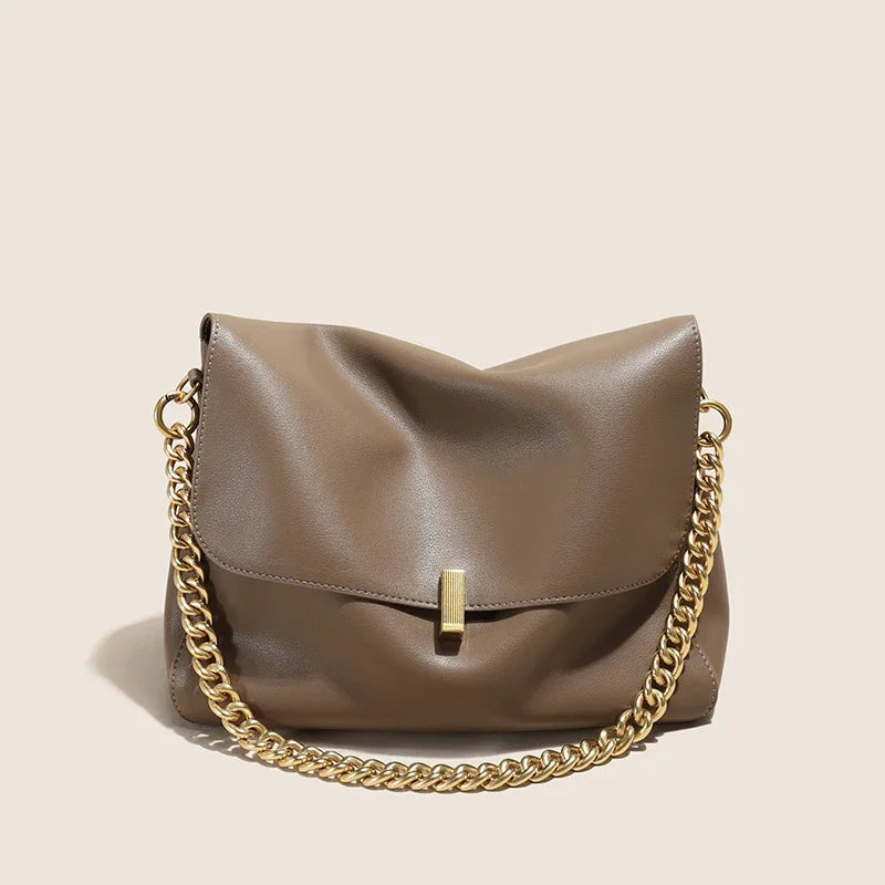 Leather Chain Tote Bag