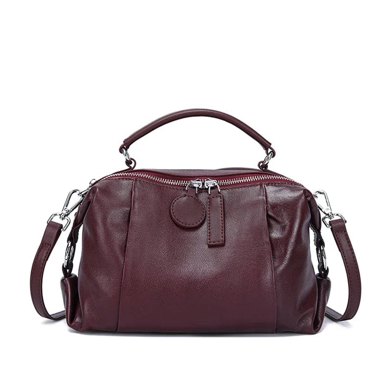 Retro Leather Boston Bag