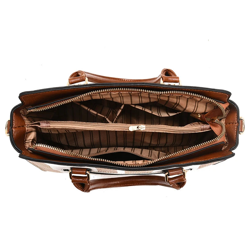 Premium Retro Striped Large Capacity Crossbody Combination Bag
