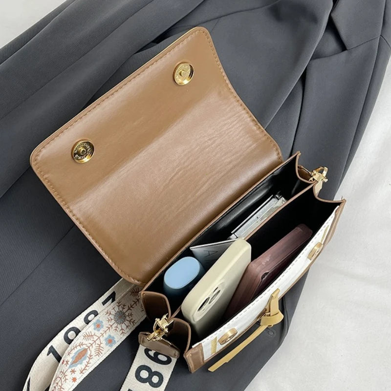 Contrasting Color Crossbody Bag