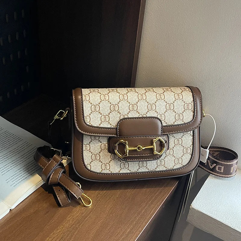 Retro Floral Crossbody Saddle Bag