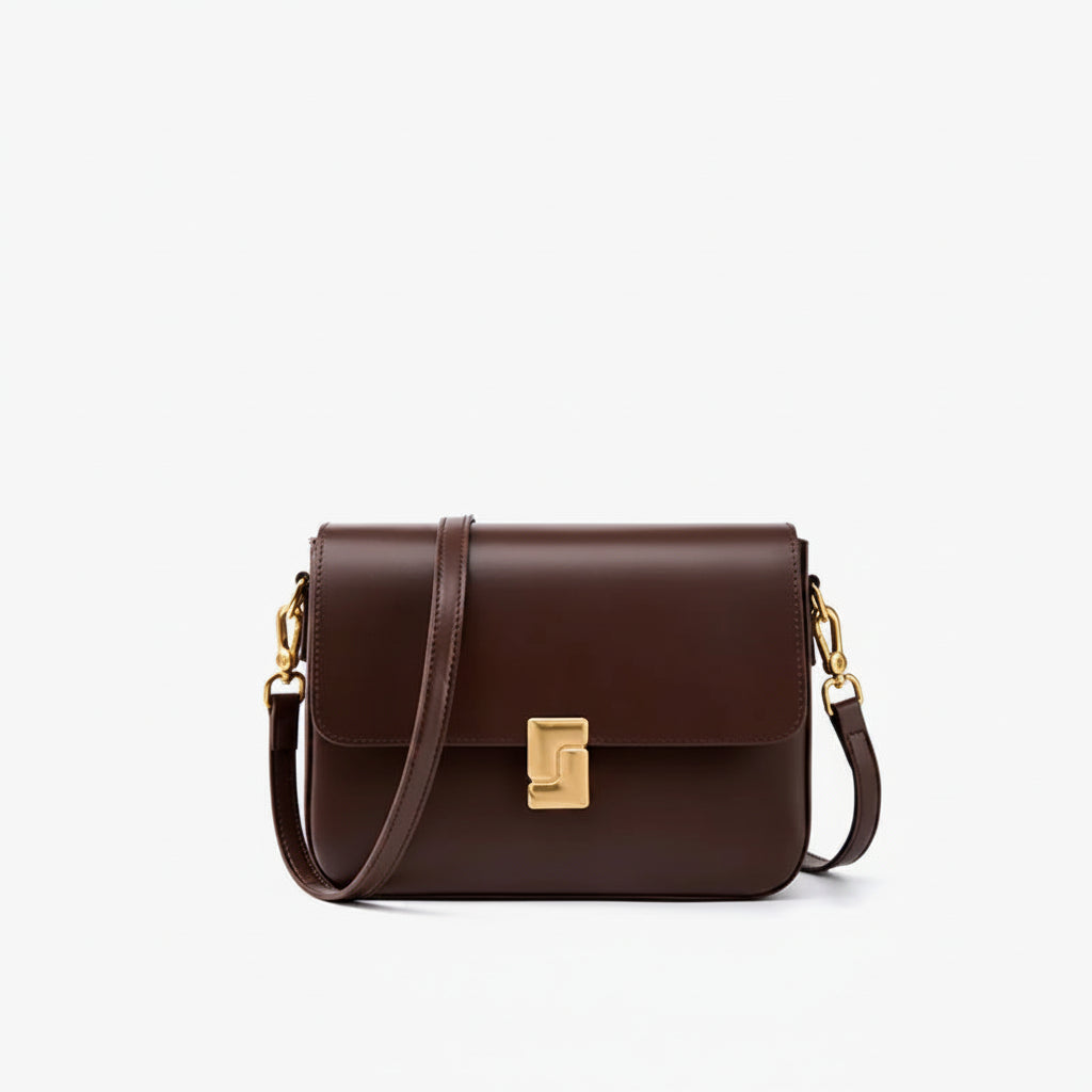 Ruby Genuine Leather Square Crossbody Bag