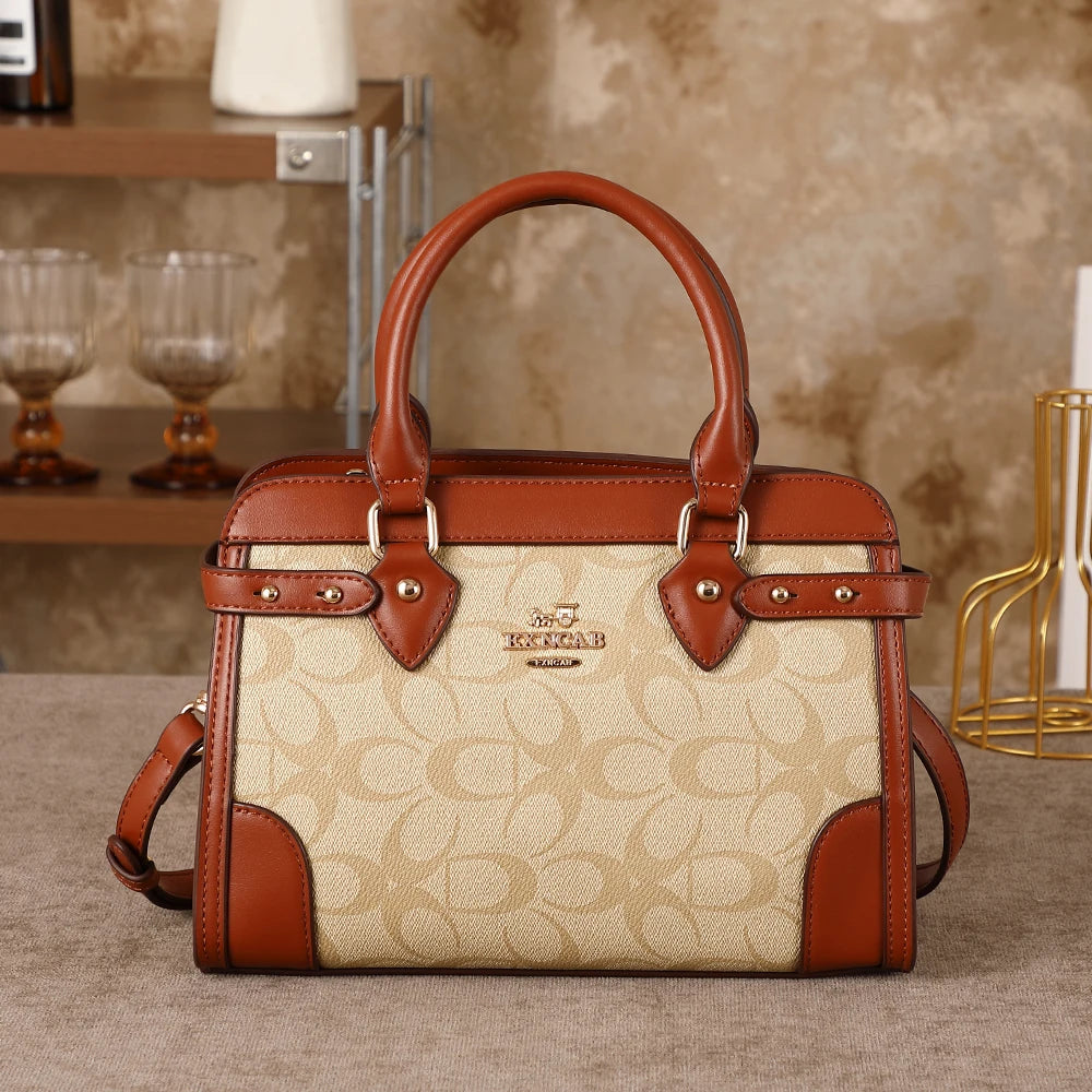Color-blocked Crossbody Tote