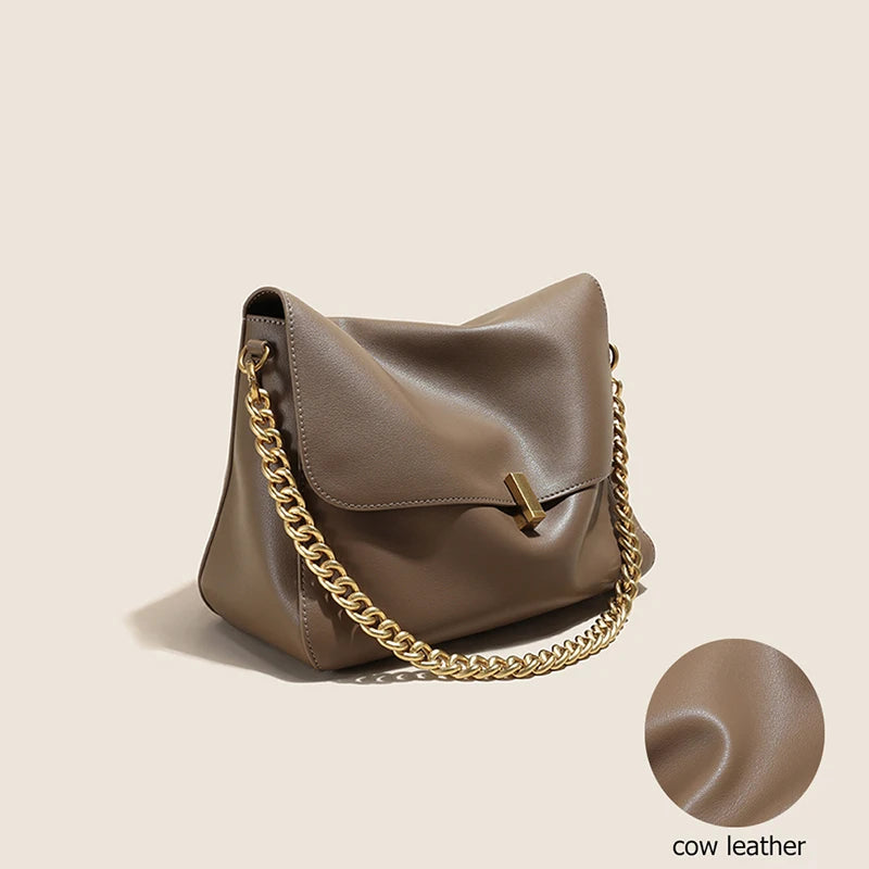 Leather Chain Tote Bag