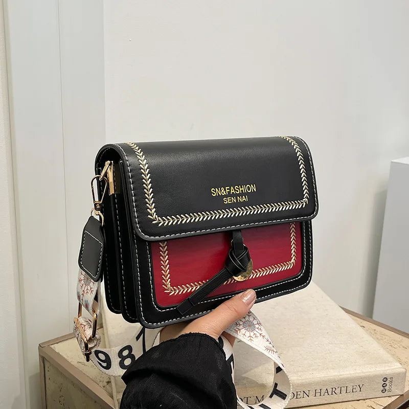 Contrasting Color Crossbody Bag