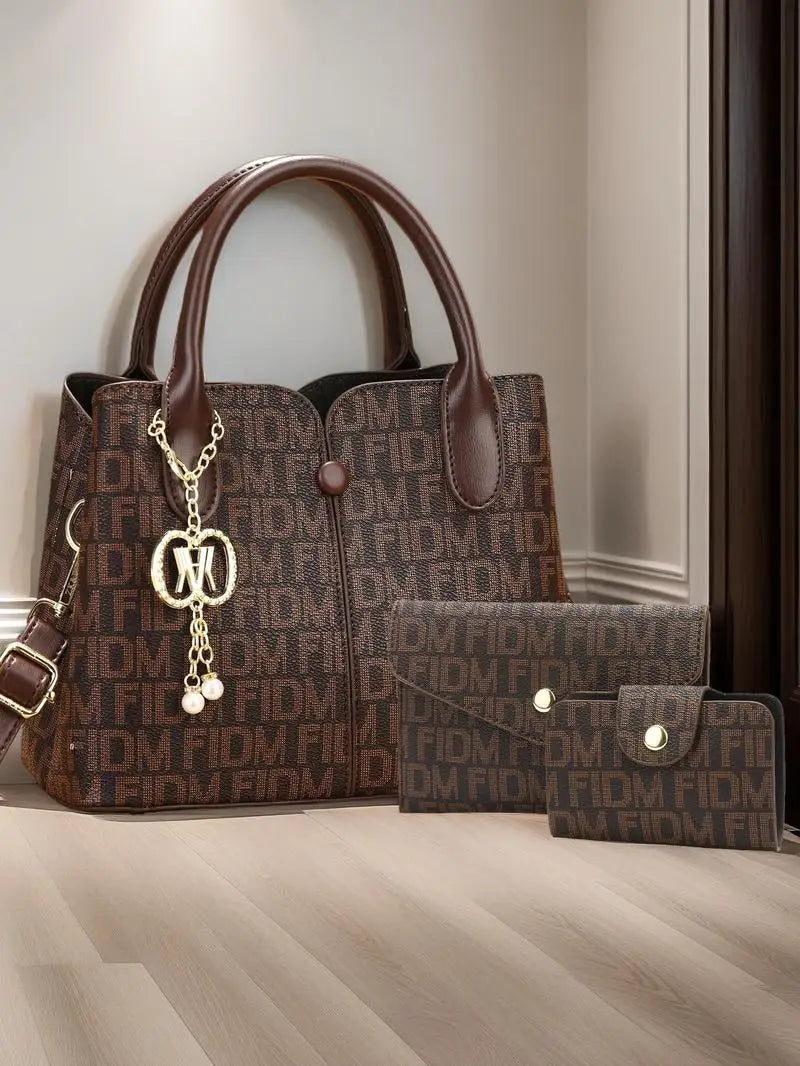 Elegant Luxury Printed 3-Piece Versatile Handbag Set