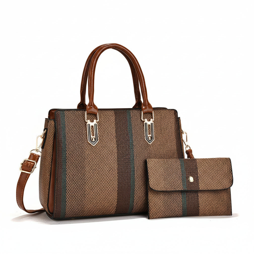 Premium Retro Striped Large Capacity Crossbody Combination Bag