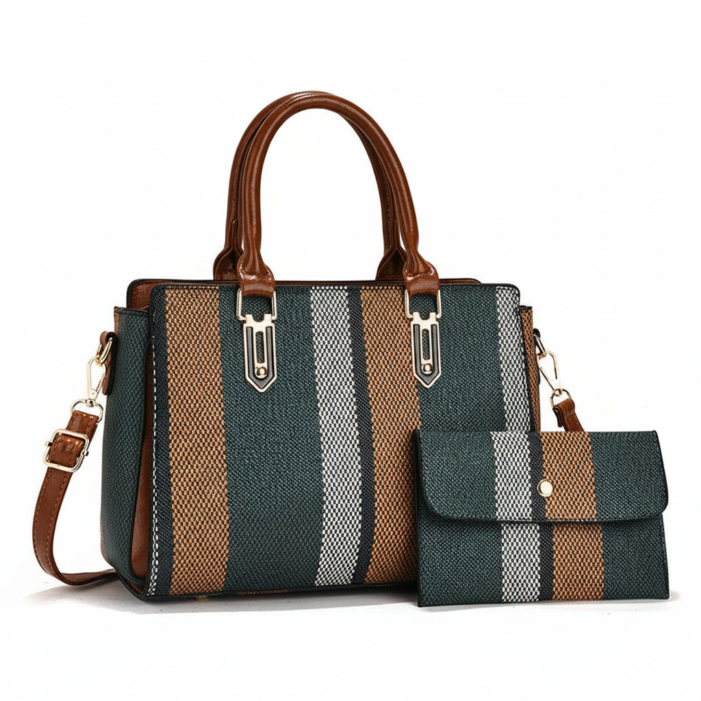 Premium Retro Striped Large Capacity Crossbody Combination Bag