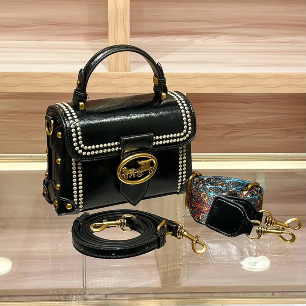 Retro Wide Strap Crossbody Bag